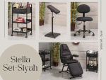 Stella Dövme Koltuğu Seti - Siyah | 4'lü Set | SC-6307