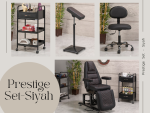 Diamond Dövme Koltuğu Seti - Siyah | 4'lü Set | SC-6330