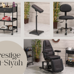 Diamond Dövme Koltuğu Seti - Siyah | 4'lü Set | SC-6330